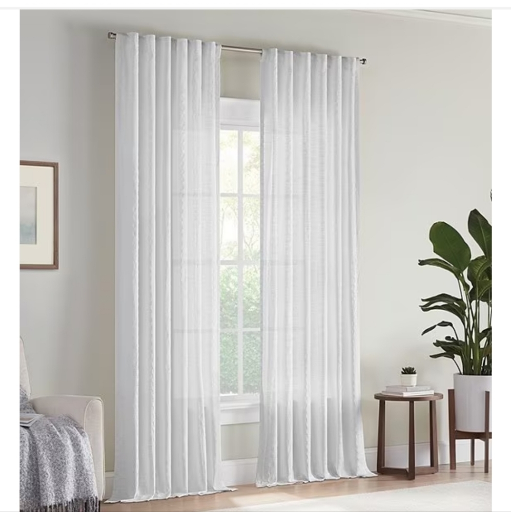 Perfect Pair Iris Sheer Drapery Panel Pair